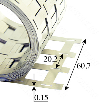 Никелированная лента 18650 4P под холдер